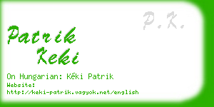 patrik keki business card