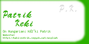 patrik keki business card